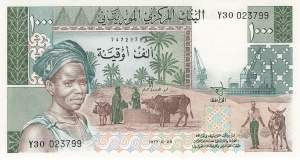 Mauretanien p3C 1000 Ouguiya 1977 Replacement